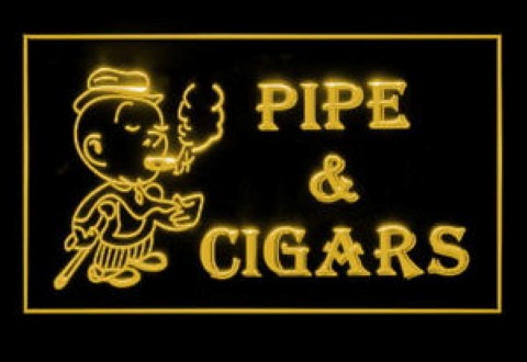 Open Pipe Cigars Shop LED Neon Sign